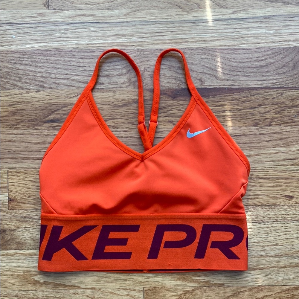 Nike Orange Sports Bra with Racerback Design